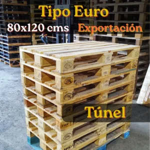 Pallet Euro Exportacion, 0.8x1.2 mts 9 Tacos, Tunel