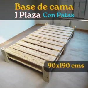 Base de Cama 1 Plaza Con Patas