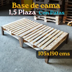 Base de Cama 1,5 Plaza Con Patas