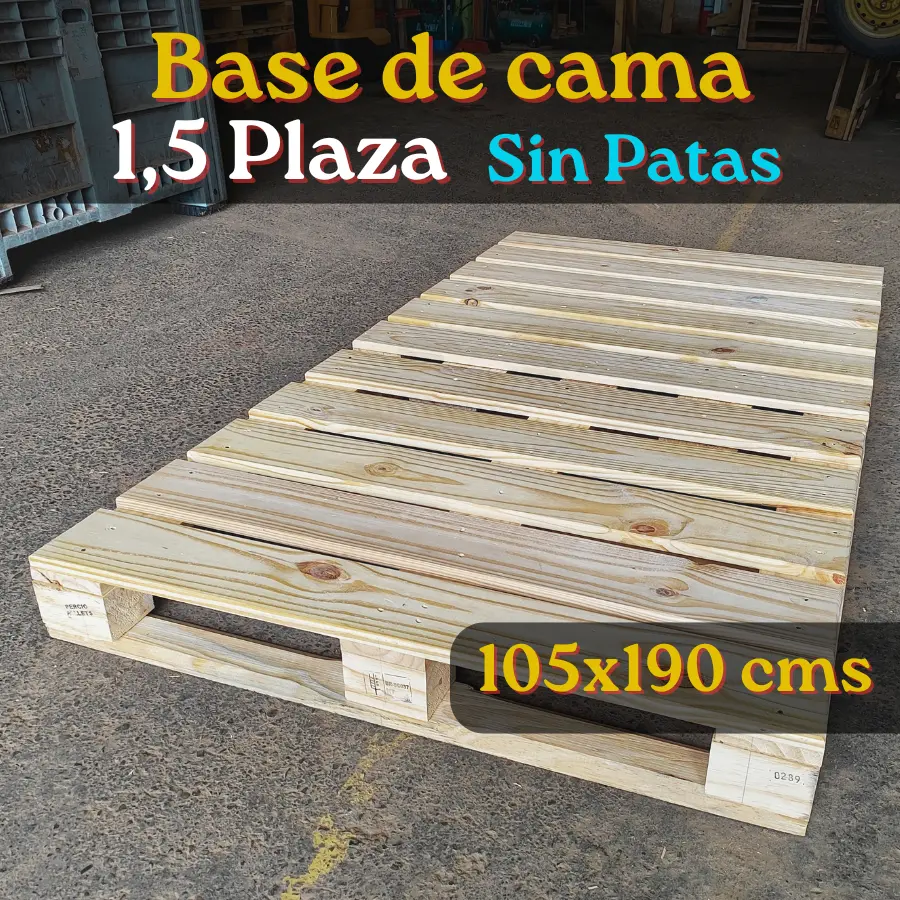 Base de Cama 1,5 Plaza Sin Patas - Imagen 2