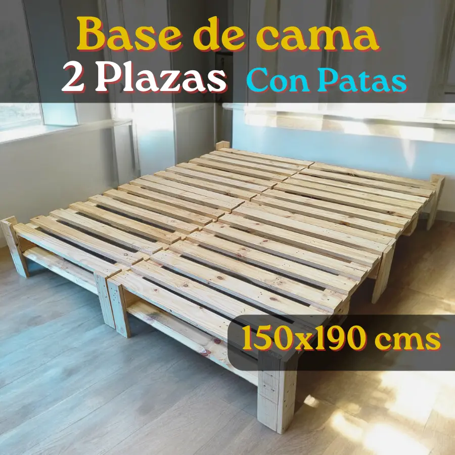 Base de Cama 2 Plazas Con Patas - Imagen 4