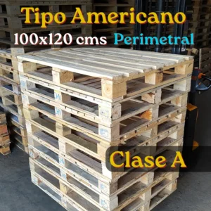 Pallet Clase A, 1x1.2 mts 9 Tacos, Perimetral