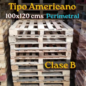 Pallet Clase B, 1x1.2 mts 9 Tacos, Perimetral