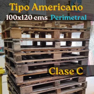 Pallet Clase C, 1x1.2 mts 9 Tacos, Perimetral