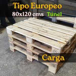 Pallet Euro, 0.8x1.2 mts 9 Tacos, Tunel