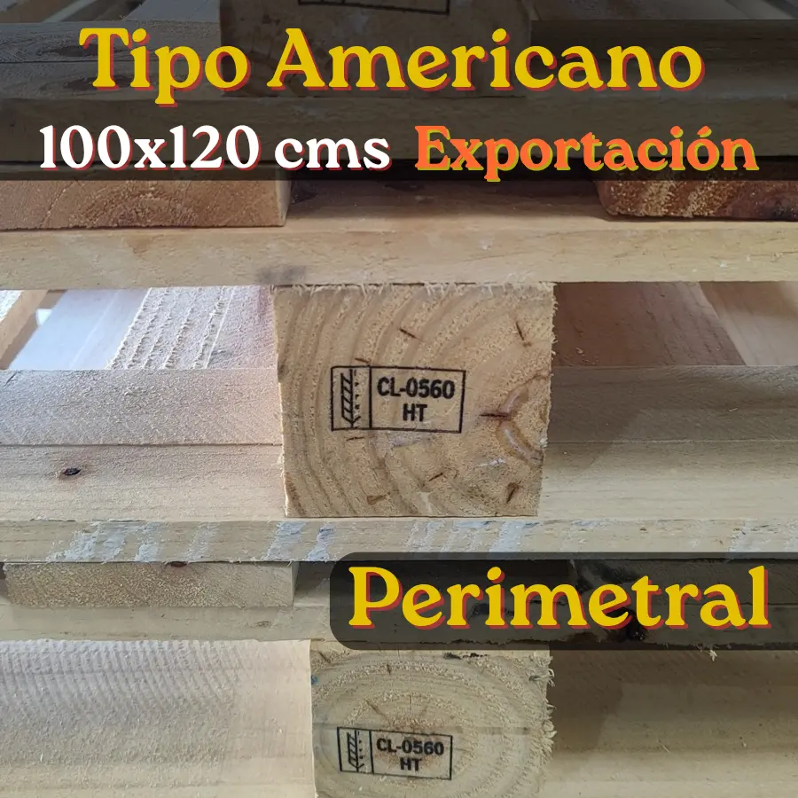 Pallet Exportacion, 1x1.2 mts 9 Tacos, Perimetral - Image 2