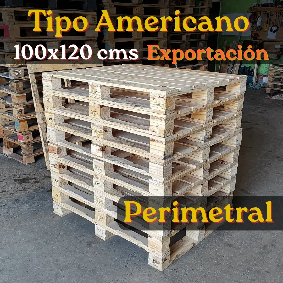 Pallet Exportacion, 1×1.2 mts 9 Tacos, Perimetral